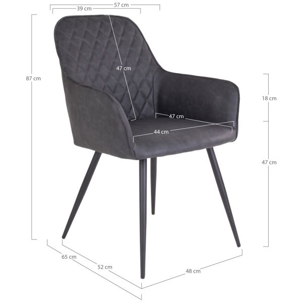 Valgomojo kėdė Harbo, tamsiai pilka