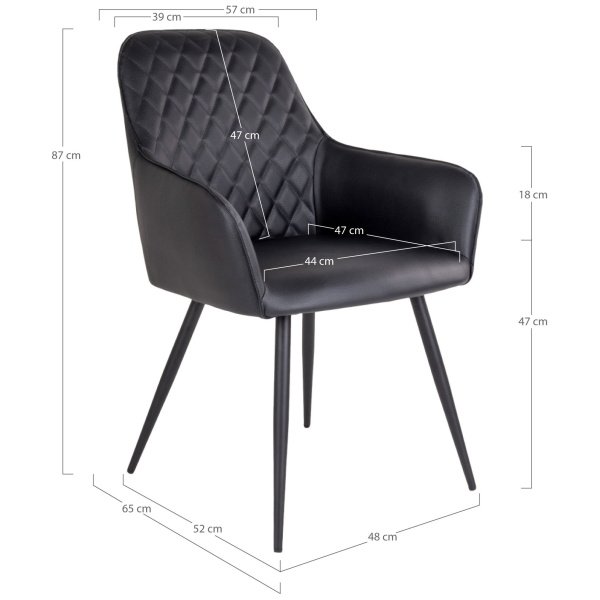 Valgomojo kėdė Harbo, juoda