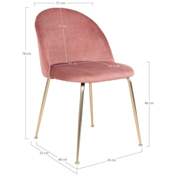 Valgomojo kėdė Geneve, rožinė