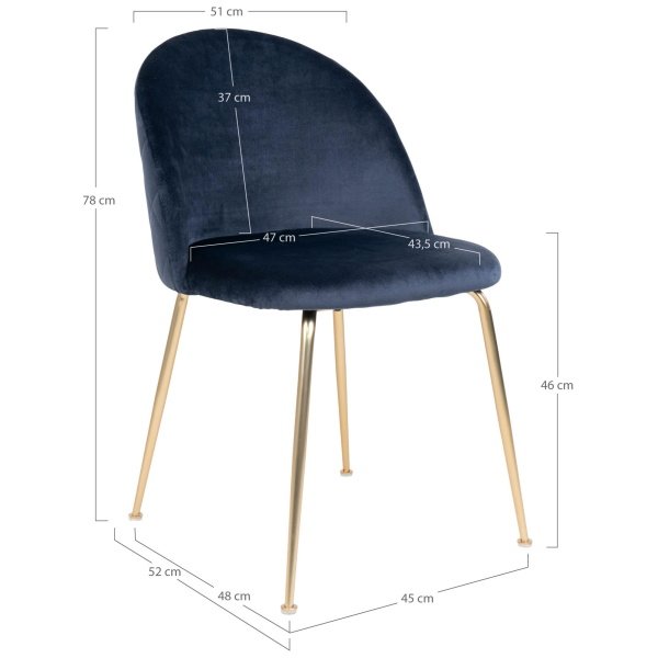 Valgomojo kėdė Geneve, mėlyna