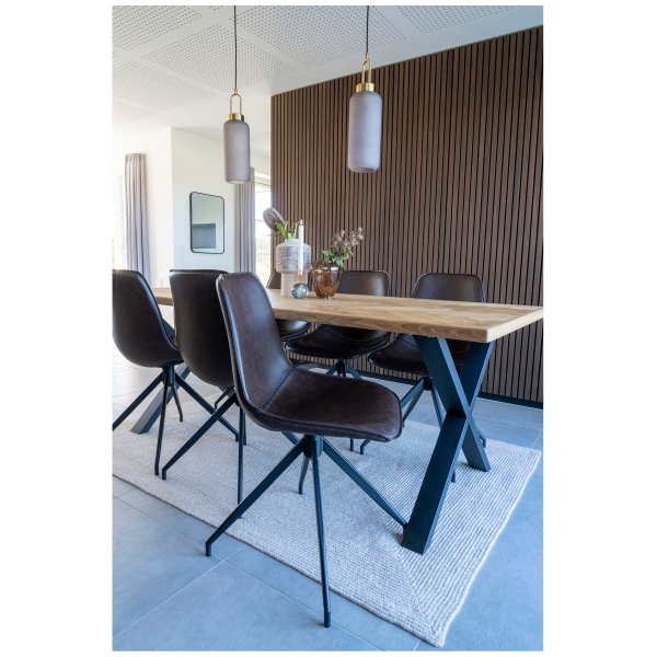 Valgomojo kėdė Monaco sukamoji, tamsiai ruda