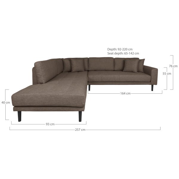 Kampinė sofa  Lido su atviru galu