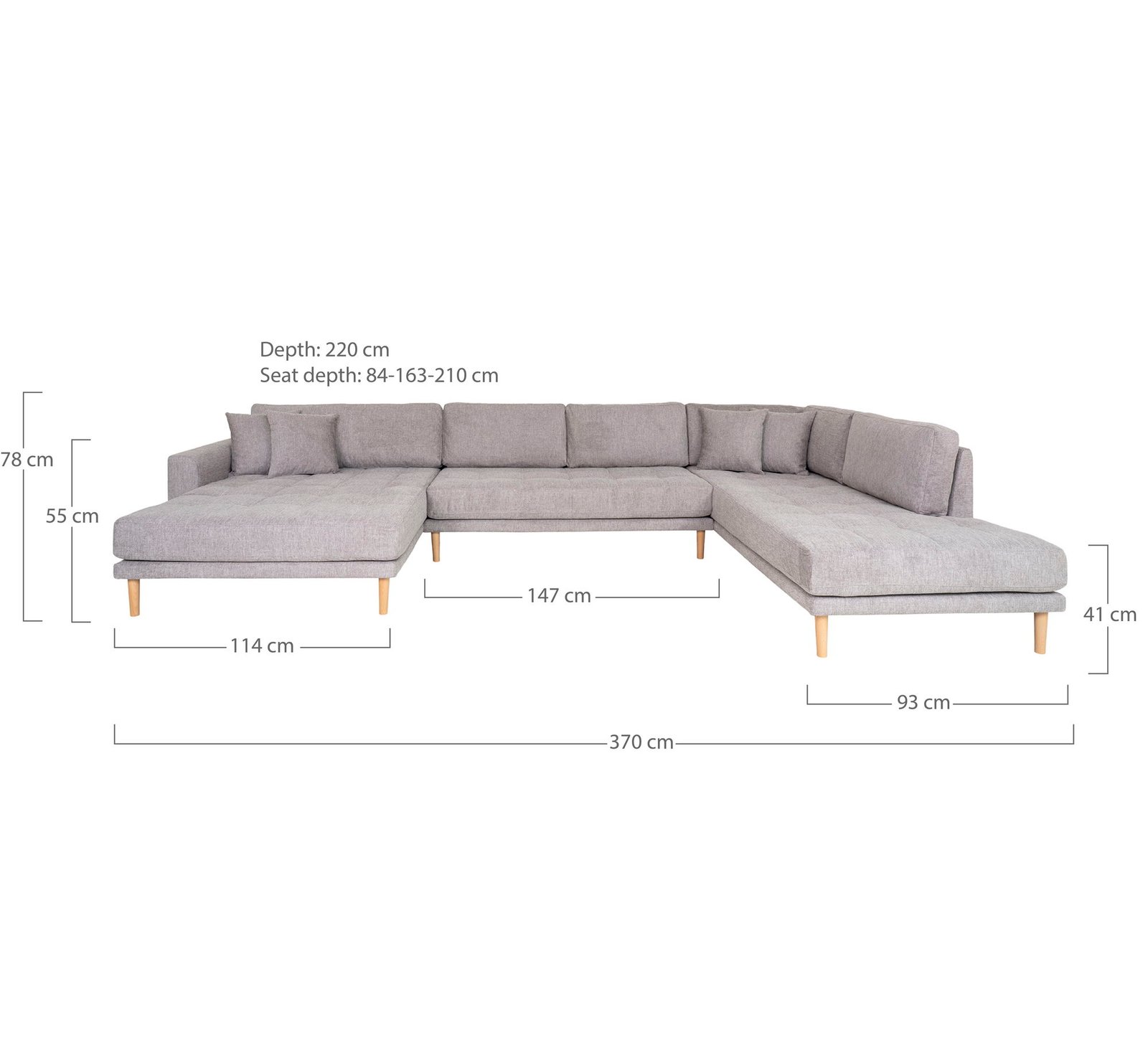 U formos sofa Lido su atviru galu
