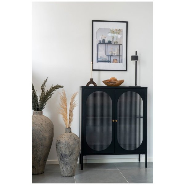 Indauja Adelaide, su banguoto stiklo durelėmis, 90x110 cm (juoda)