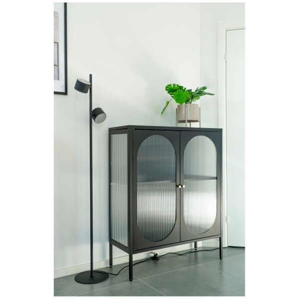 Indauja Adelaide, su banguoto stiklo durelėmis, 90x110 cm (juoda)