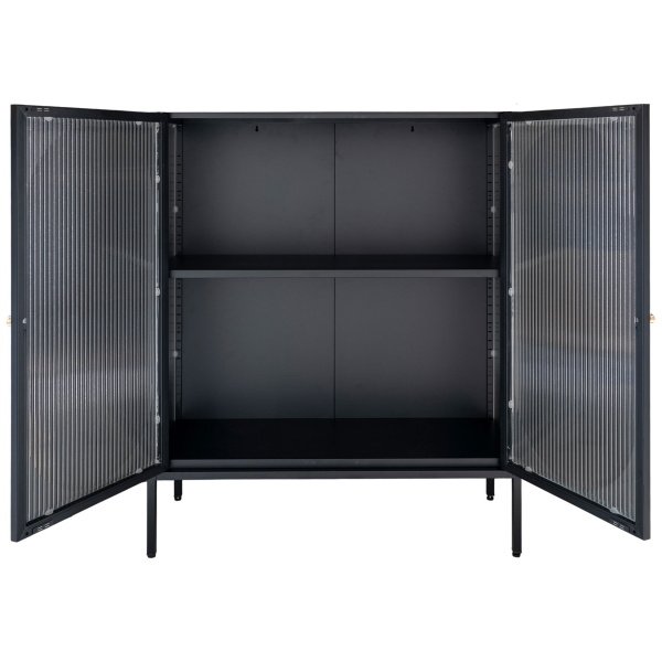 Indauja Adelaide, su banguoto stiklo durelėmis, 90x110 cm (juoda)