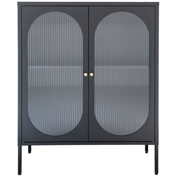 Indauja Adelaide, su banguoto stiklo durelėmis, 90x110 cm (juoda)